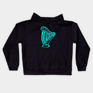 Mother Plucker Distressed Turquoises Harp Kids Hoodie